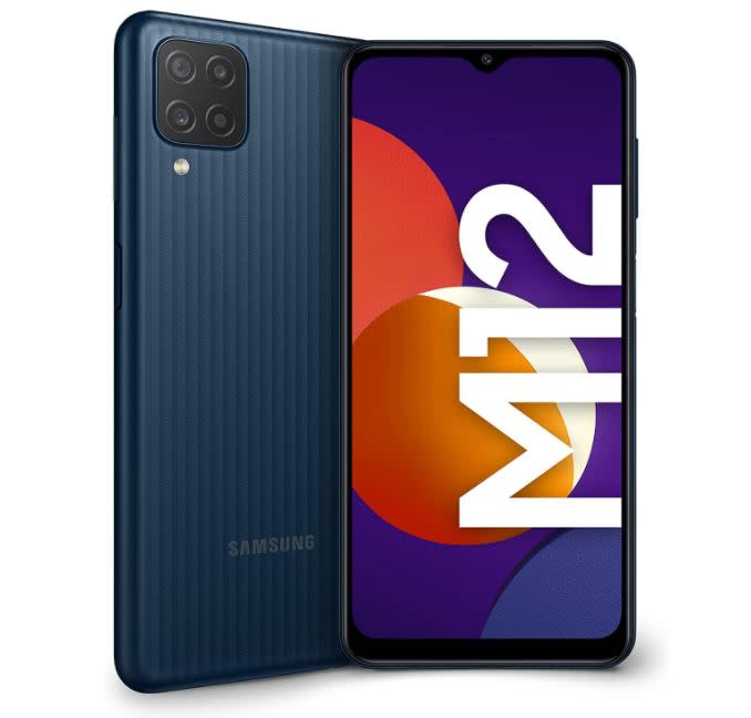 Samsung Galaxy M12 Smartphone Android 11 Display da 6,5 Pollici 4 GB di RAM e 64 GB di Memoria Interna Espandibile Batteria da 5.000 mAh Nero