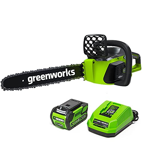 Greenworks G-MAX 40V 16-Inch Cordless Chainsaw, 4AH Battery and a Charger Included, 20312