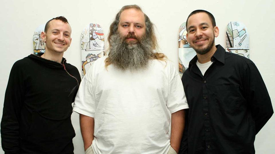  Chester Bennington, Rick Rubin and Mike Shinoda of Linkin Park 