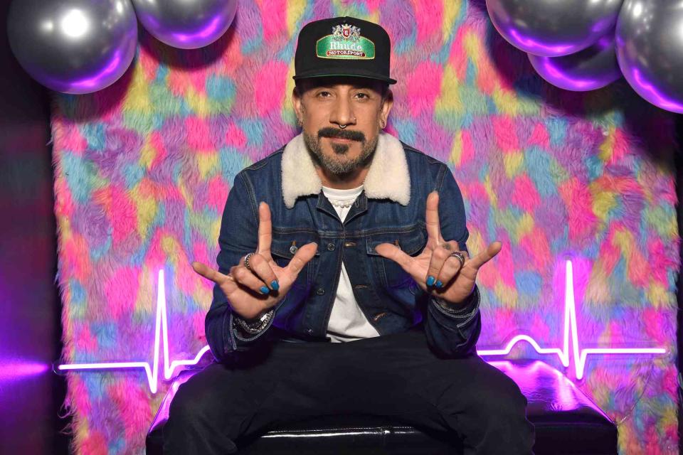 <p>Michael Kovac/Getty</p> AJ McLean in Los Angeles in January 2023