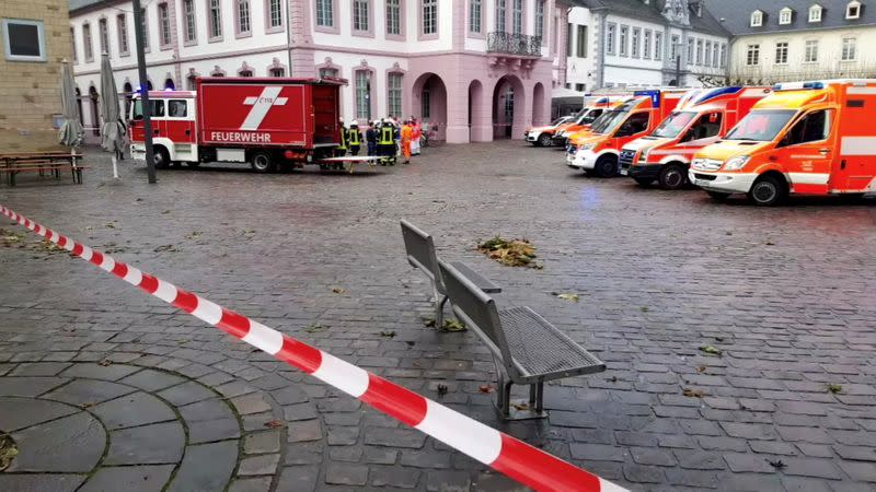 Site where a car crashed into pedestrians in Trier