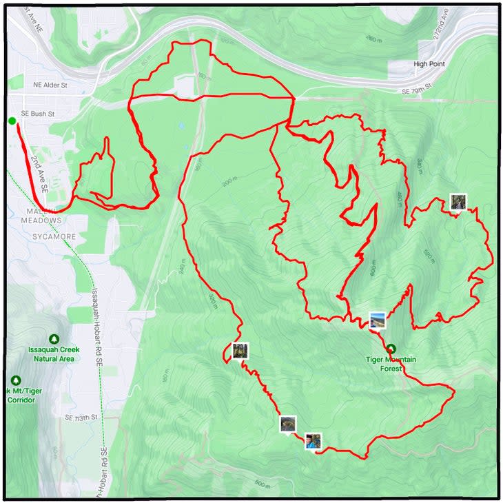 Real Strava map with an irregular shape