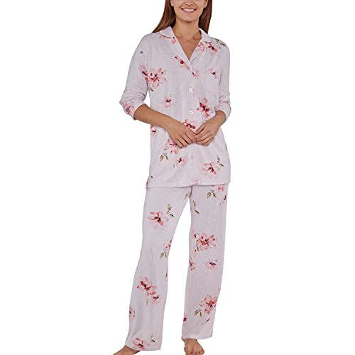 Laura Ashley Long Sleeve Notch Collar Pajamas