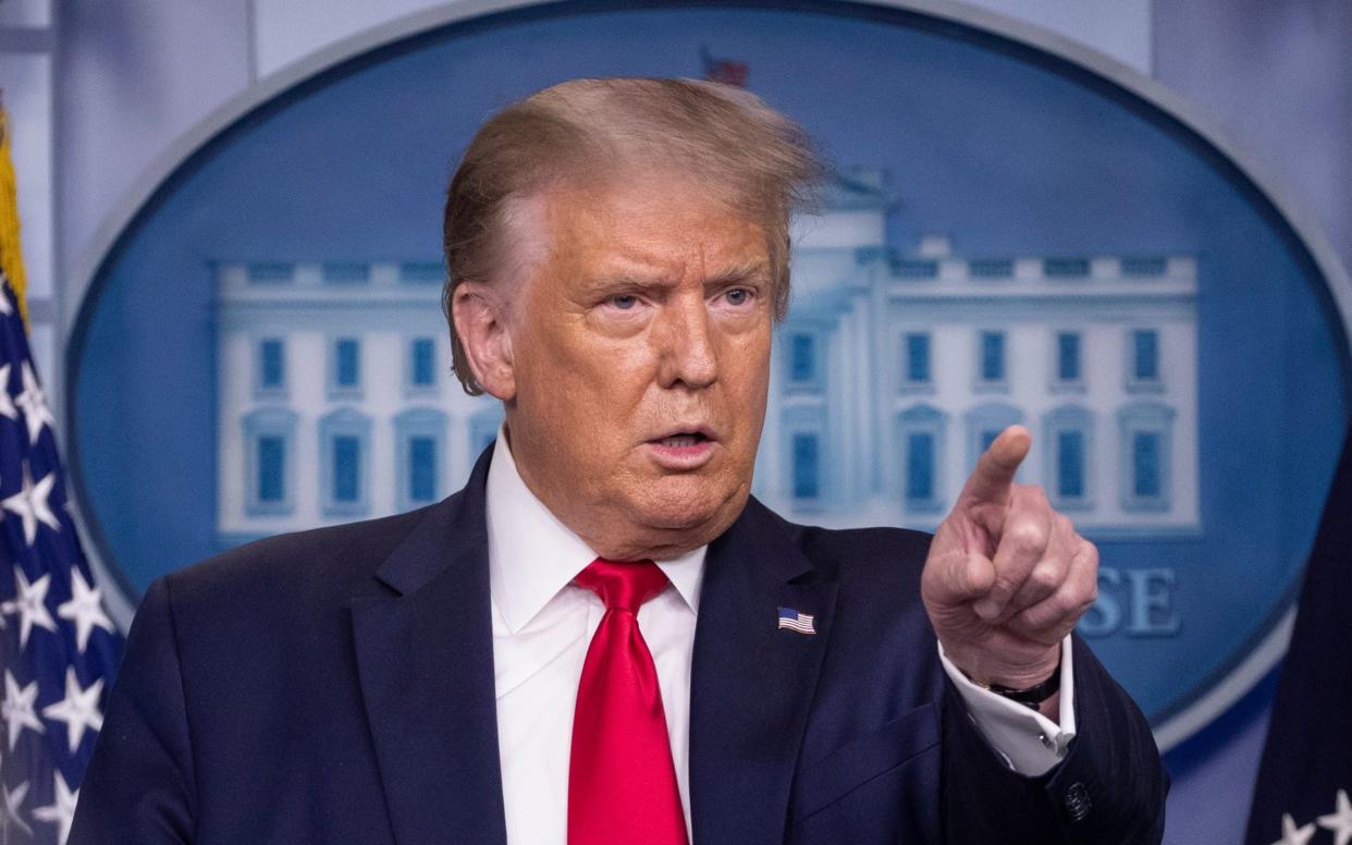 Donald Trump during a White House briefing - AP Photo/Alex Brando