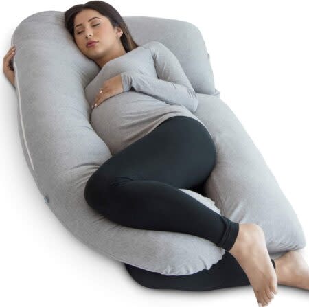 Frida Mom Adjustable Keep-Cool Pregnancy Pillow  Support for Belly, Hips +  Legs for Pregnant Women 