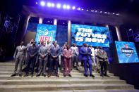 <p>The 2017 NFL draft prospects pose on stage prior to the first round of the 2017 NFL Draft at the Philadelphia Museum of Art on April 27, 2017 in Philadelphia, Pennsylvania. (Photo by Elsa/Getty Images) </p>