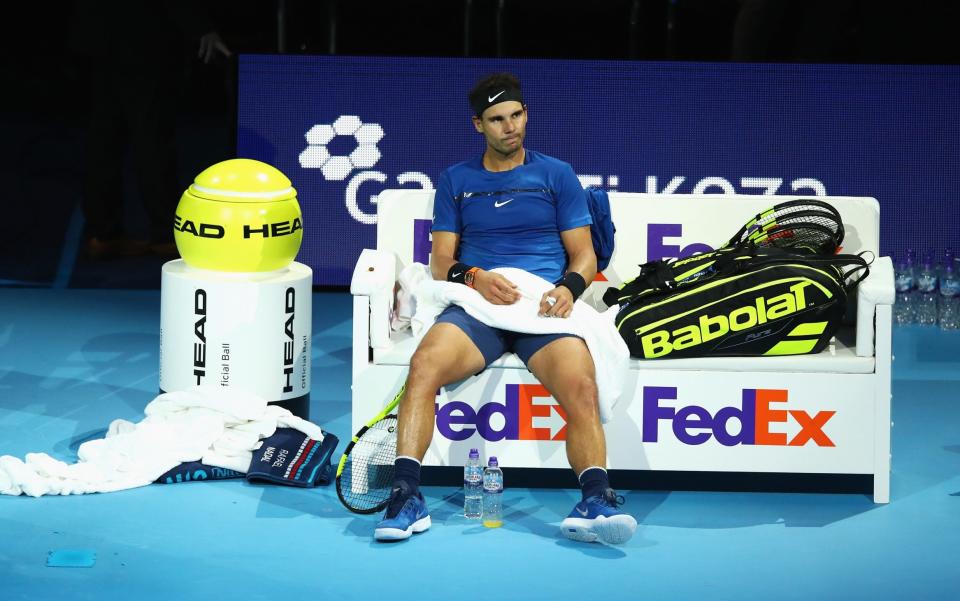 Rafael Nadal has been forced to withdraw from the World Tour Finals with a knee injury - Getty Images Europe