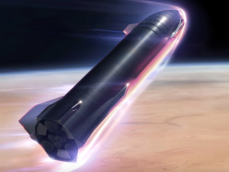 SpaceX says Starship will be able to carry up to 100 people to Mars, as this artist’s impression illustrates (SpaceX)