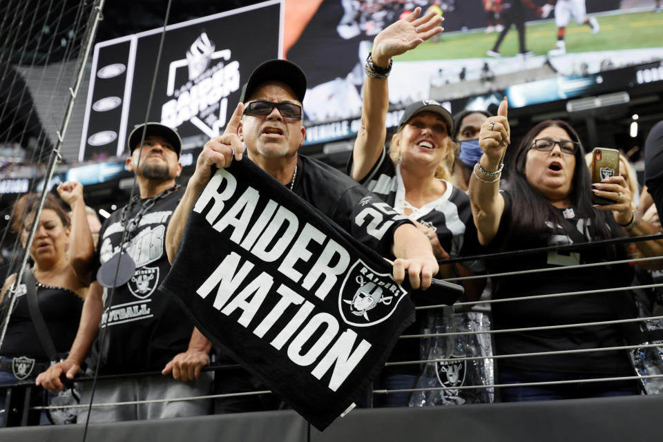 Raiders fans filled Allegiant Stadium for a Week 1 game against the Ravens. (Photo by Ethan Miller/Getty Images)