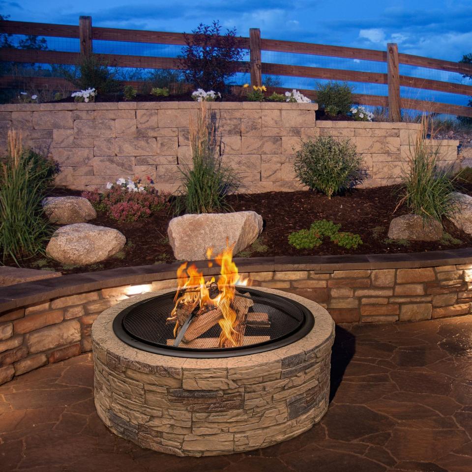 6) Wood-Burning Cast Stone Fire Pit