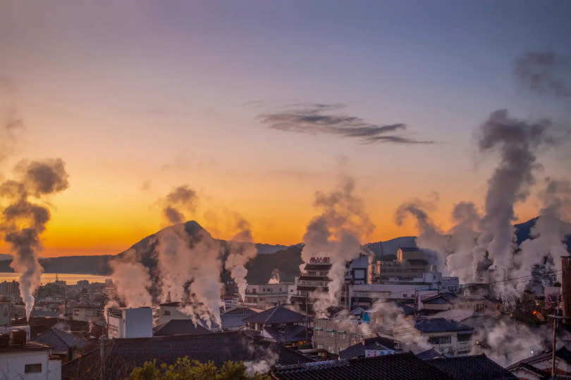 大分縣別府溫泉街景。