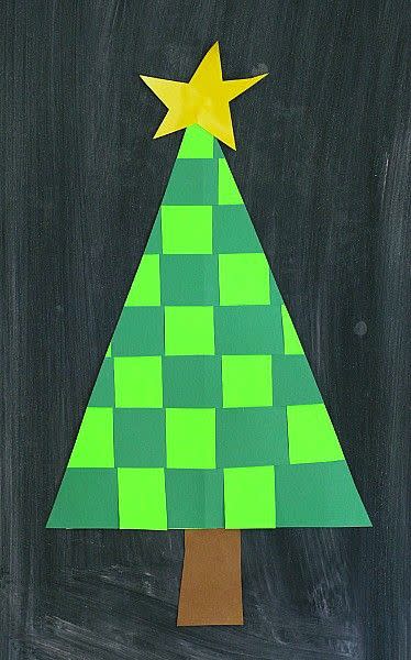 46) Woven Paper Christmas Trees