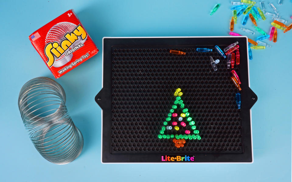 slinky with lite-brite retro toys