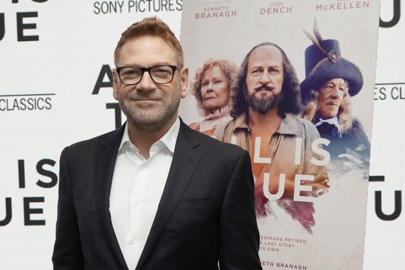 Kenneth Branagh arrives on the red carpet at the "All Is True" premiere May 5, 2019, at The Robin Williams Center in New York City. The actor/filmmaker turns 63 on December 10. File Photo by John Angelillo/UPI