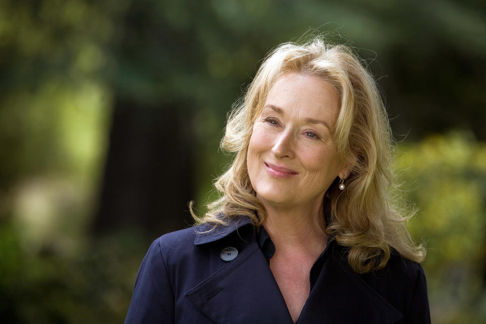 Meryl Streep smiling slightly