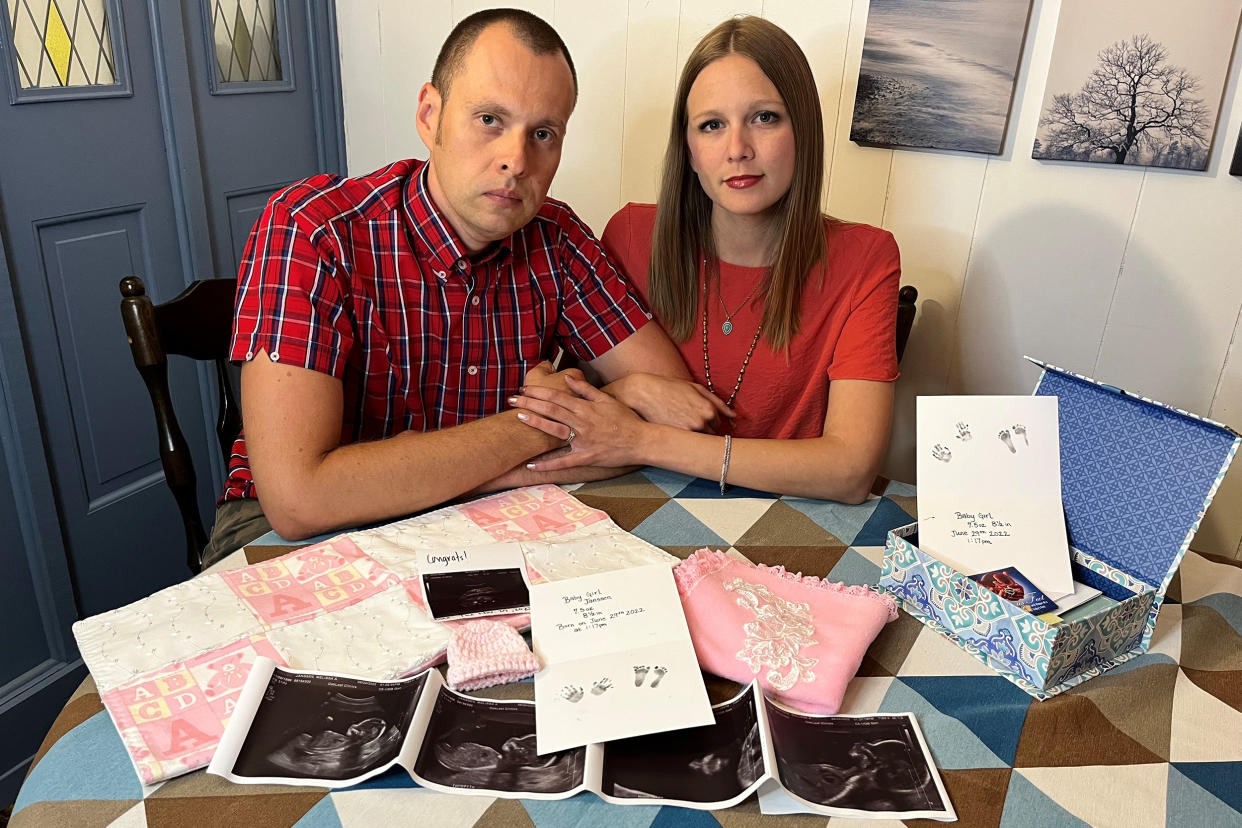 Melissa Janssen with her husband, Mijail Constante. Janssen's water broke when she was just 18 weeks pregnant, most likely too early for the baby to survive. (Courtesy Melissa Janssen)