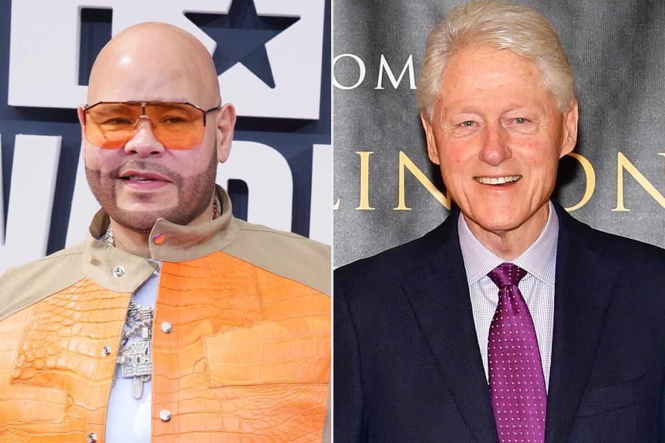 <p>Bennett Raglin/Getty, Slaven Vlasic/Getty</p> (L-R) Fat Joe and Bill Clinton.