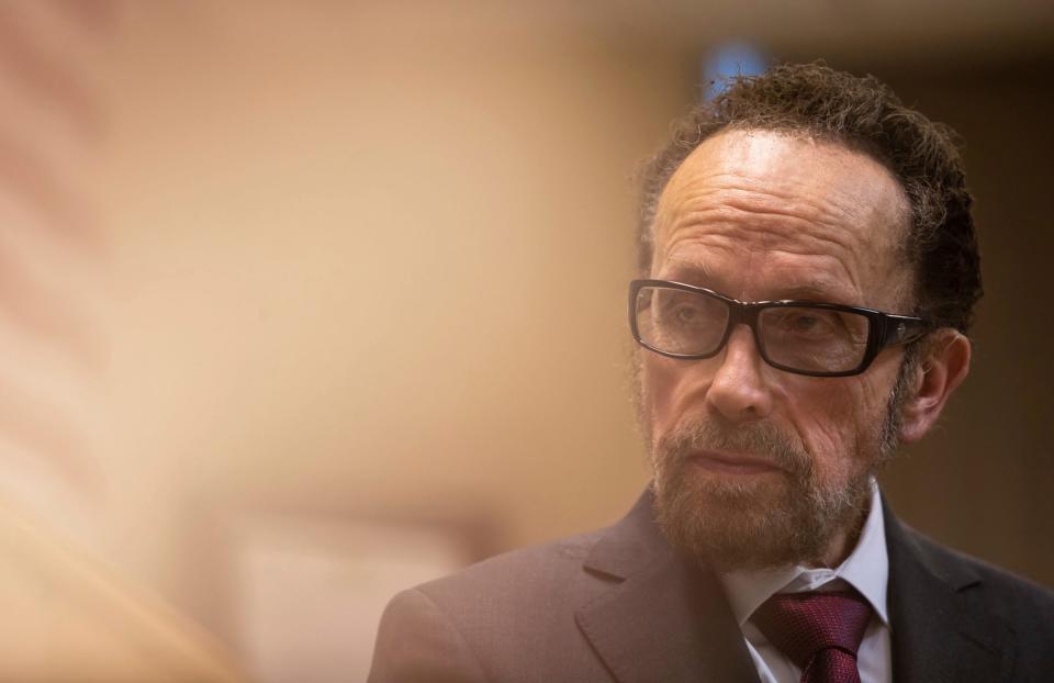 Mayor Jim Fouts stands in his office inside city hall in Warren on Wednesday, Nov. 8, 2023. Fouts has been in local government for 42 years and has been serving as the mayor of Warren for 16 years.