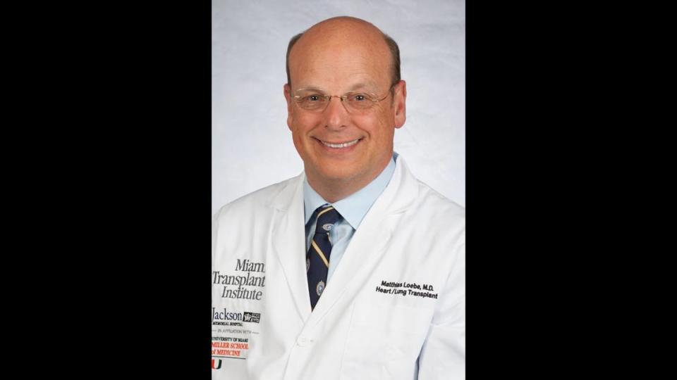 Dr. Matthias Loebe, who until February was the Chief of Heart Transplant and Ventricular Assist Devices at the Miami Transplant Institute at Jackson Memorial Hospital in Miami. The Transplant Institute is staffed with doctors from the University of Miami Miller School of Medicine.