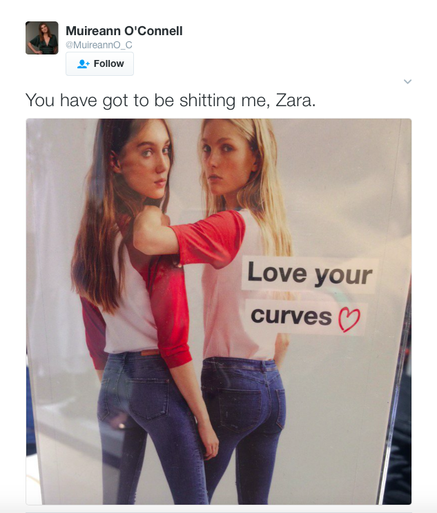 Zara's confusing 'love your curves' campaign has caused some real upset