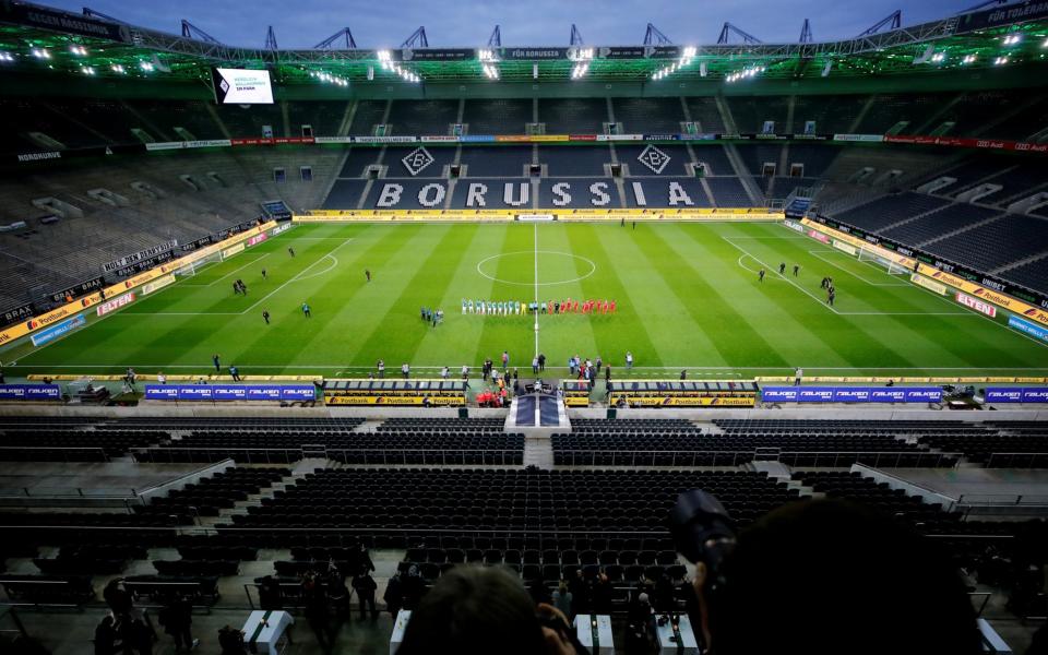 General view of an empty Borussia-Park - Germany extends ban on Bundesliga crowds in blow to British spectators' hopes of October stadium return - REUTERS