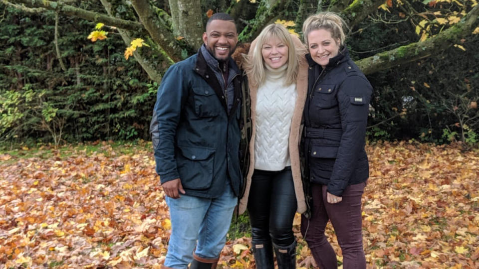 JB Gill and wife Chloe down on their farm with White Wine Question Time host, Kate Thornton