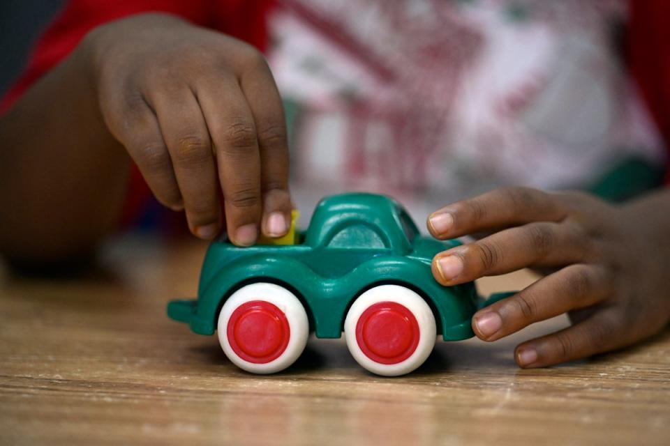 A child plays with a toy at a Head Start program in Connecticut. (AP)