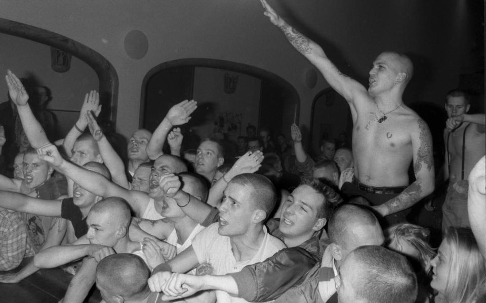 Skinheads at a Skrewdriver concert in Stockholm, 1987 - TT News Agency