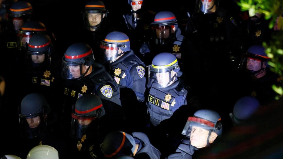 Police crowds at UCLA