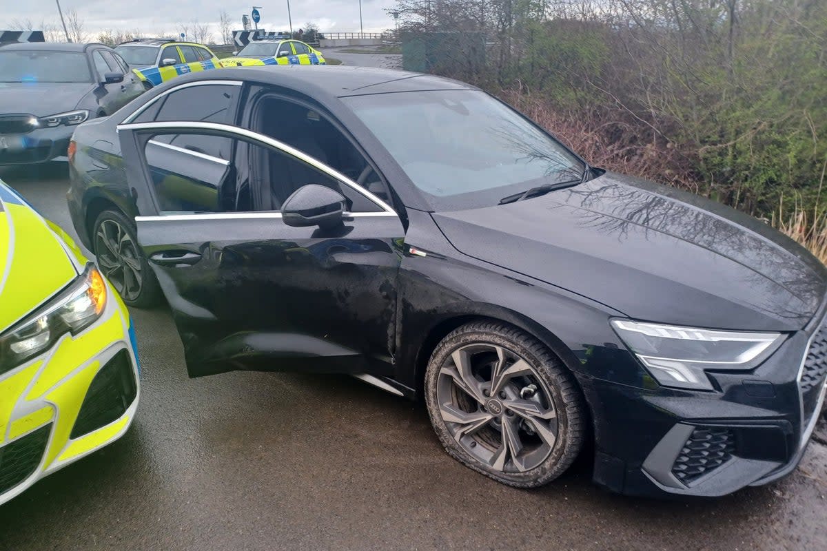 Police stopped the driver following a 140mpn pursuit along the A59 and A1  (PAUL CORDING/TWITTER)