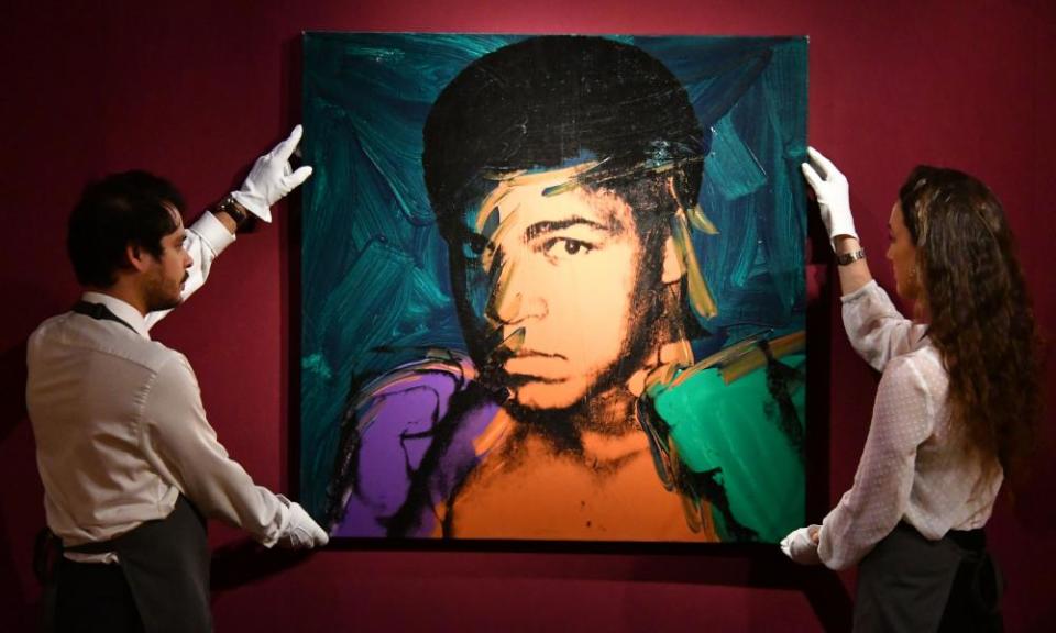 Warhol portrait of Muhammad Ali, 1977.