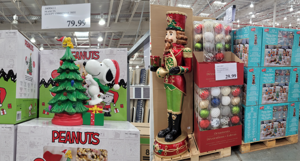 Christmas items on display at Costco