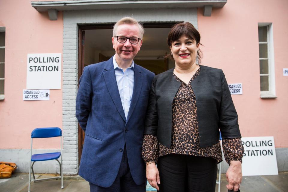 Vine (right) pictured with former husband Michael Gove in 2016 (Getty Images)