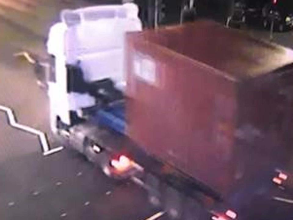 Police want to trace this cab carrying a red container photographed around the time the thieves struck: PA