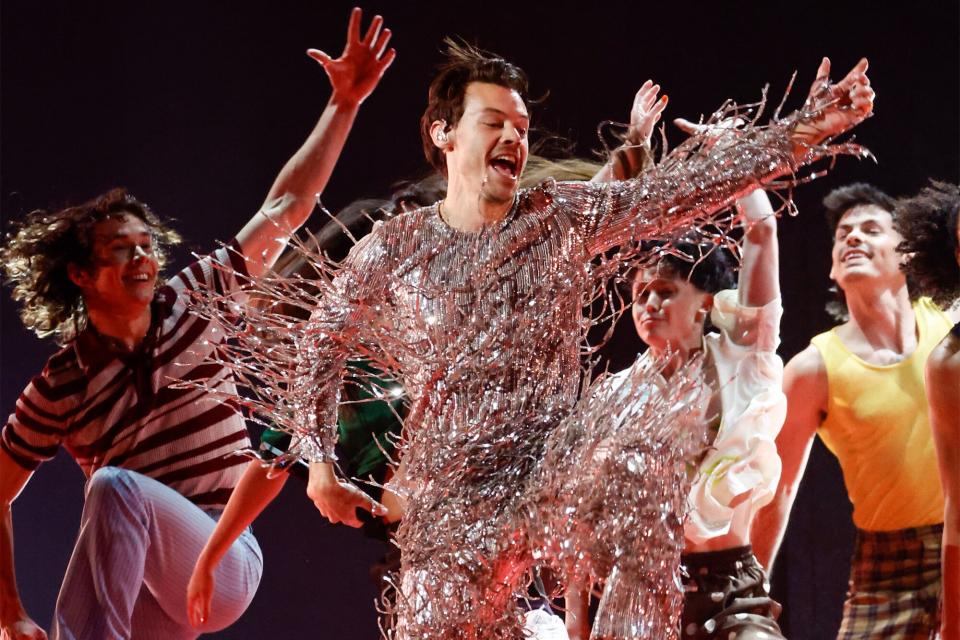 Harry Styles performs onstage during the 65th GRAMMY Awards at Crypto.com Arena on February 05, 2023 in Los Angeles, California.