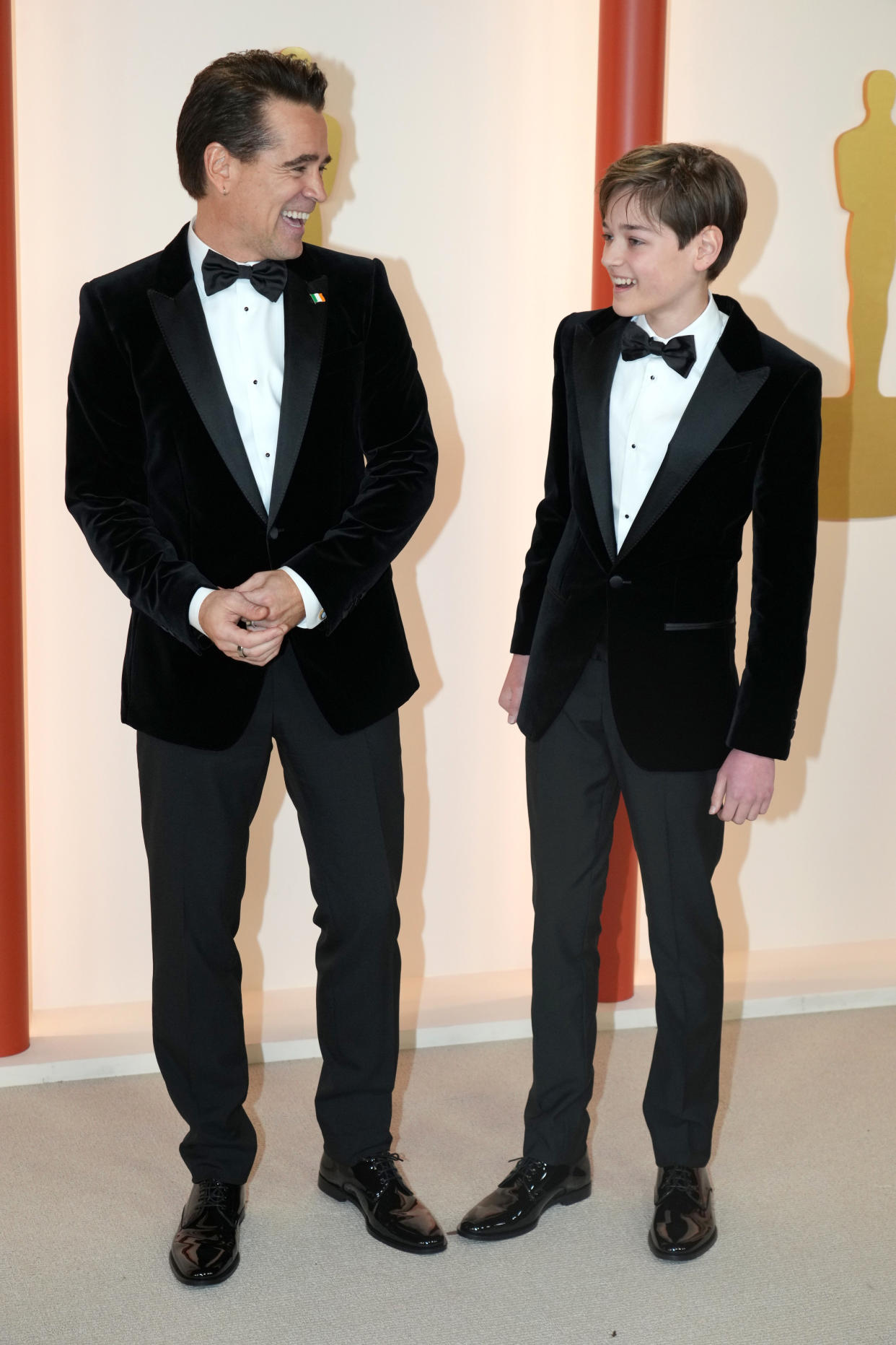 Colin Farrell and Henry Tadeusz attend the 95th Annual Academy Awards on March 12, 2023 in Hollywood, California. (Photo by Jeff Kravitz/FilmMagic)