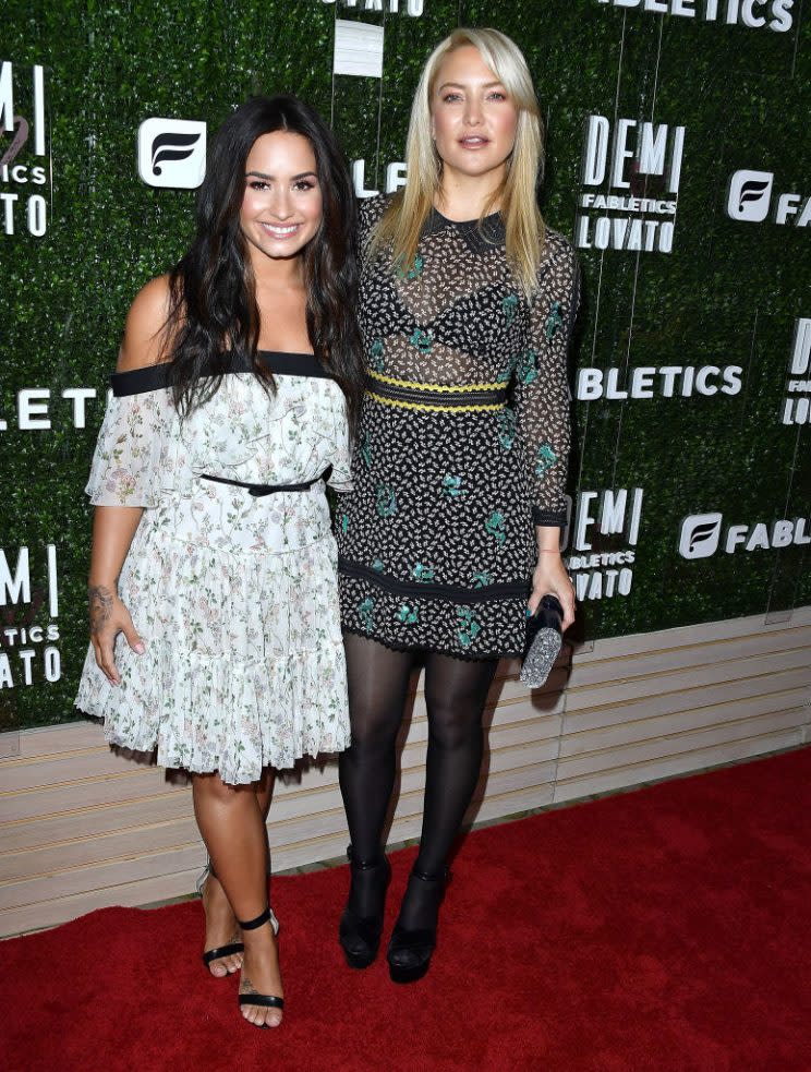 Demi Lovato and Kate Hudson at the Demi Lovato Launches Fabletics Capsule Collection in Beverly Hills. (Photo: Steve Granitz/WireImage)