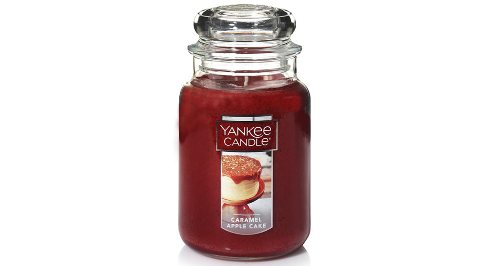 Yankee Candle caramel apple cake-scented candle. (Photo: Amazon)