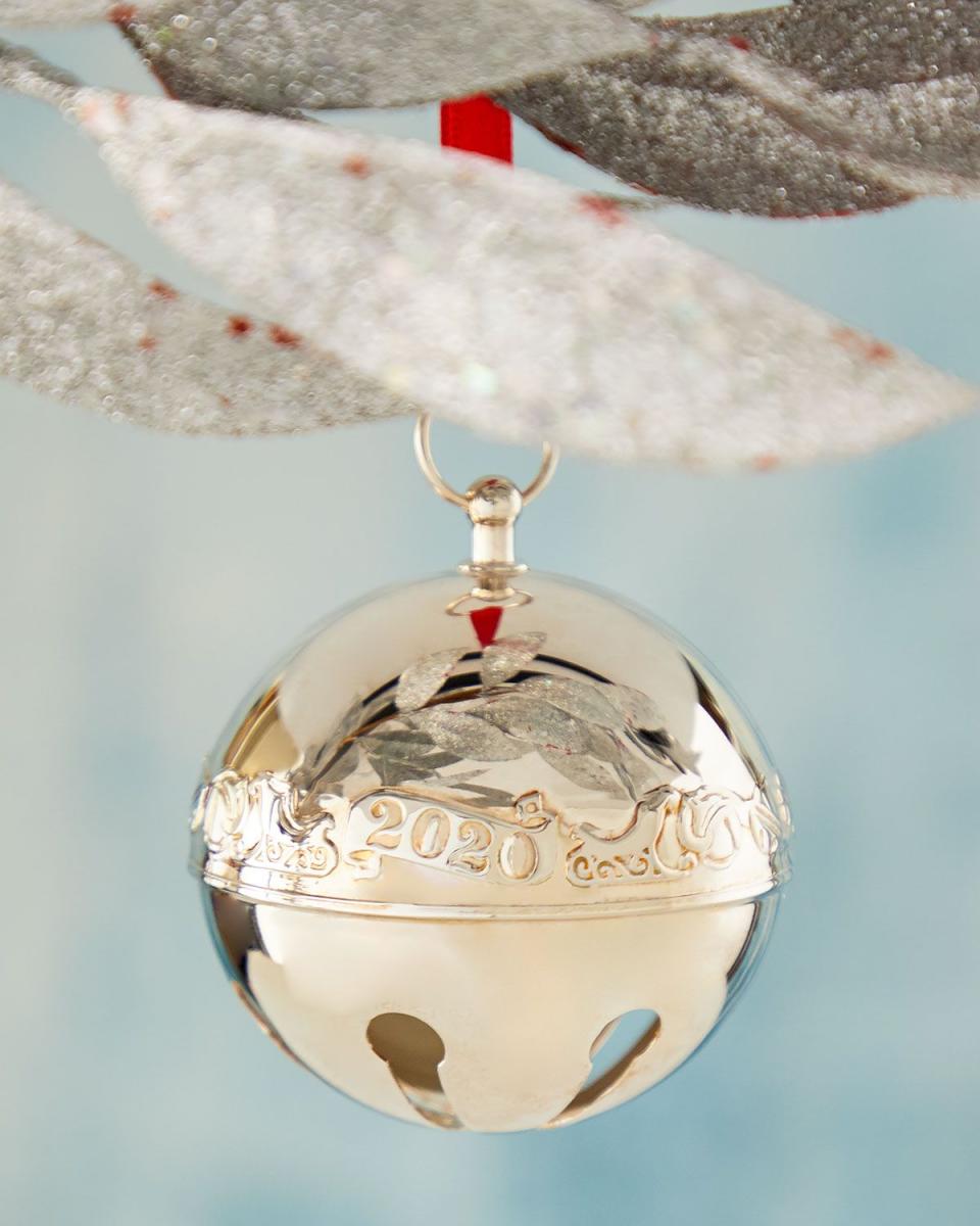 Silver Sleigh Bell Christmas Ornament