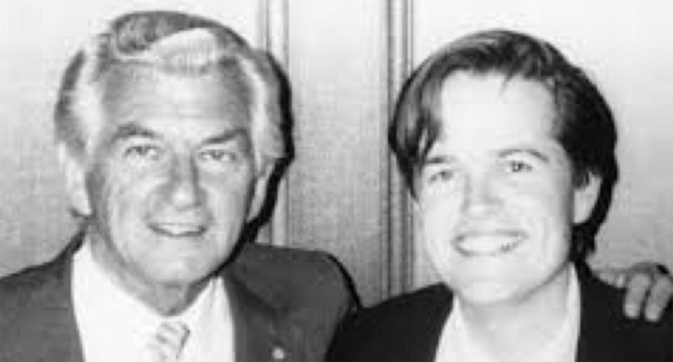 Pictured is the late Bob Hawke with a young Bill Shorten.