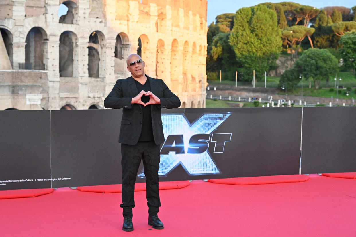 Vin Diesel à l’avant-première de « Fast and Furious X » à Rome, le 12 mai 2023.