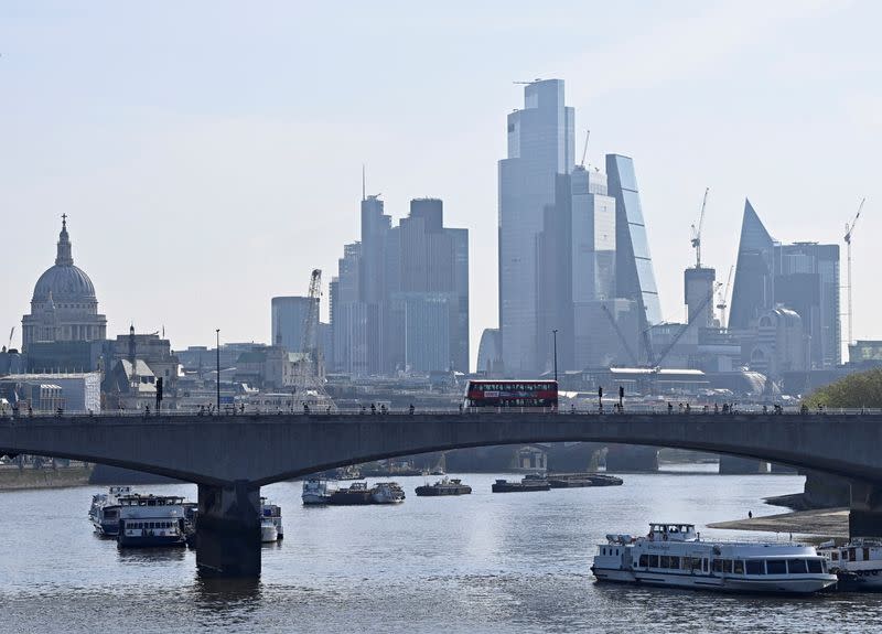 FILE PHOTO: River Thames views as UK accelerates London flood defence plan to counter rising climate risk, in London