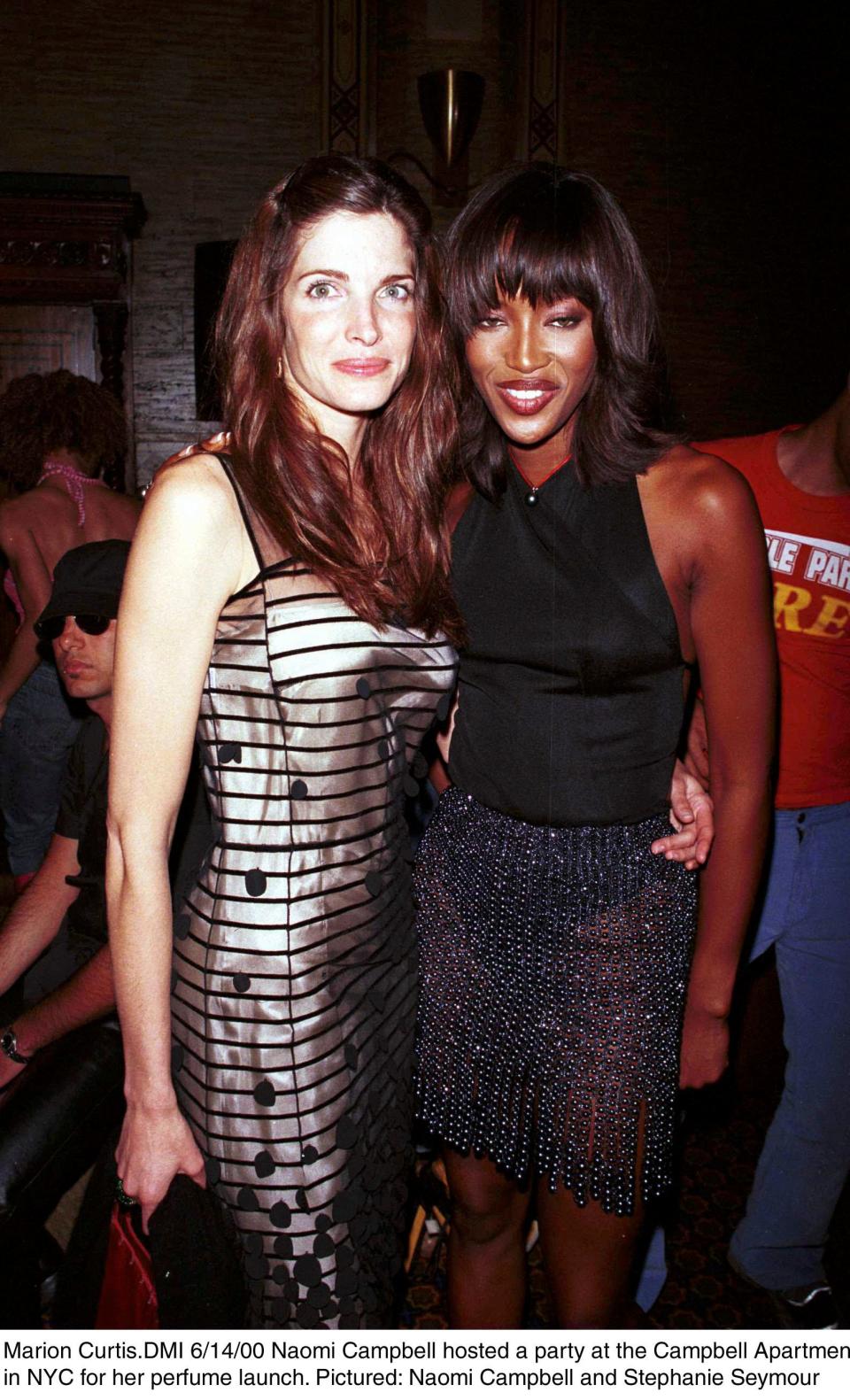 Naomi Campbell and Stephanie Seymour pictured on June 14, 2000.