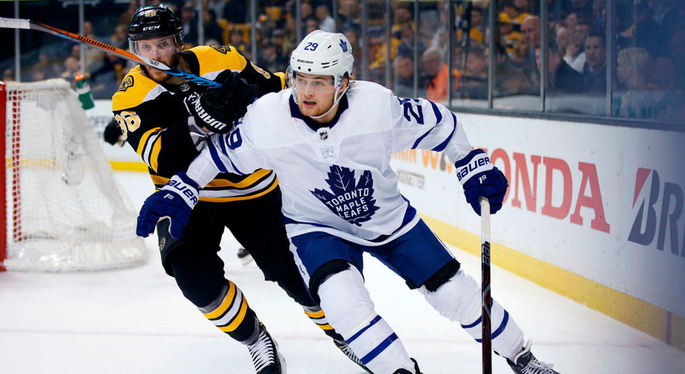 Given how well they did last year, it’s going to be tough for the Leafs and Bruins to get much better this season. (AP Photo/Michael Dwyer)