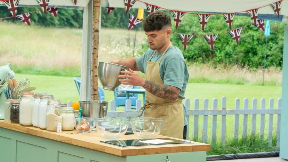 Matty hard at working during the GBBO final (Channel 4)