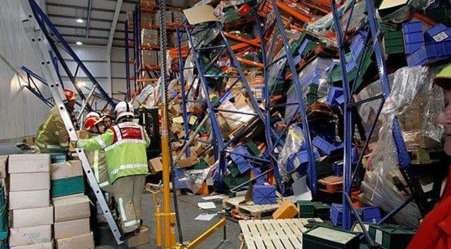 The shelves came down, bringing several tonnes of metal and cheese with them.