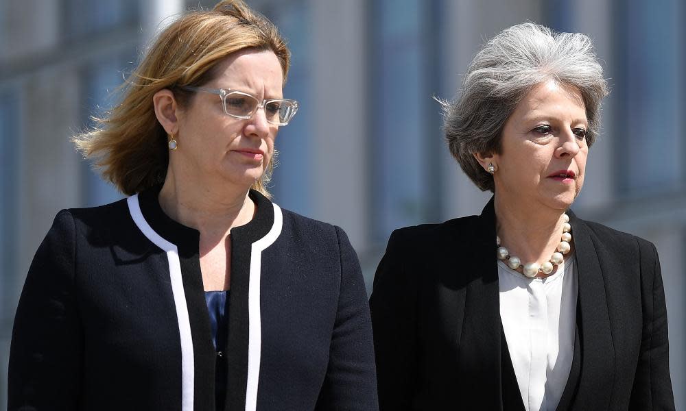 The home secretary, Amber Rudd, and the prime minister, Theresa May.