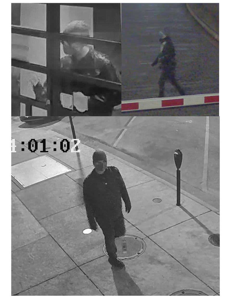 The Alabama Law Enforcement Agency released this image from security camera footage of a person of interest in an explosion near the Alabama Attorney General's Office.
