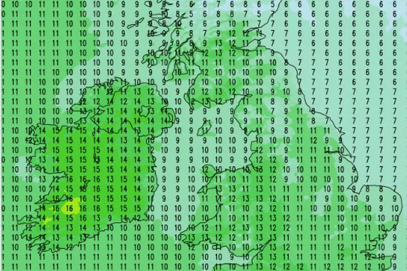 A weather map for this weekend