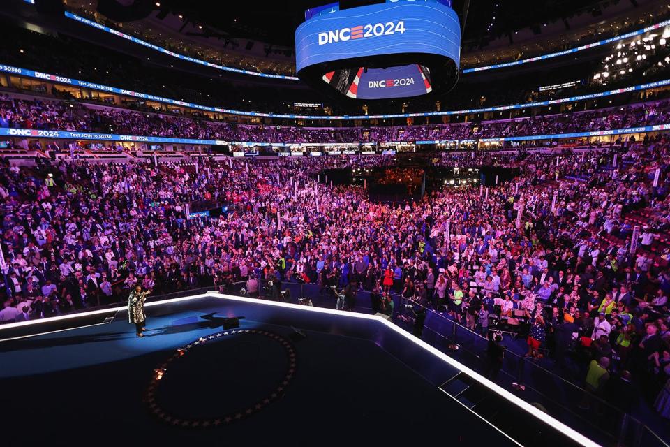 Patti LaBelle performs on Day 2 of the Democratic National Convention (DNC) at the United Center, in Chicago on August 20, 2024.